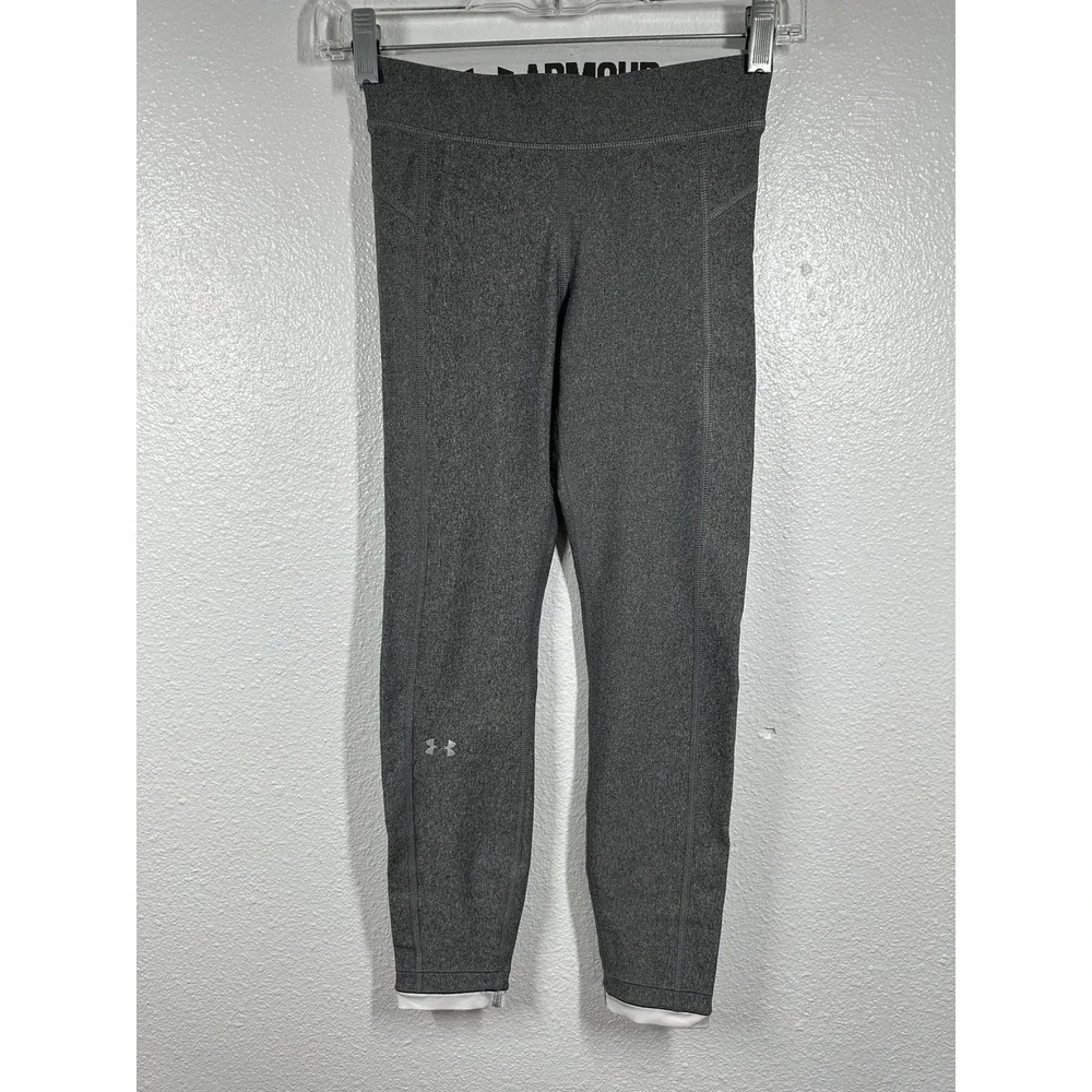 Under Armour Leggings Womens XS Gray HeatGear Compression Athletic Pants Workout